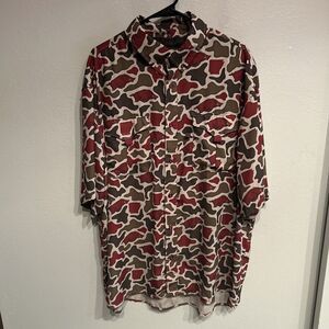 Arkansas Razorbacks Amigo Provision Co Mens XXL Camo Short Sleeve Button Shirt